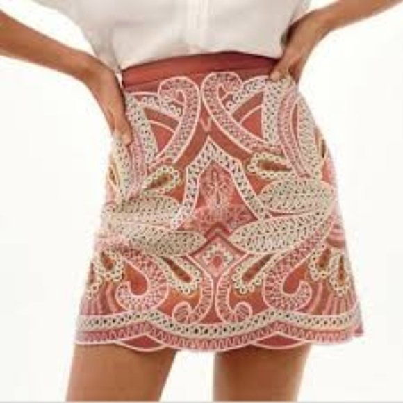 Anthropologie Dresses & Skirts - Anthropologie NWT Clotilde mini skirt beaded coral
